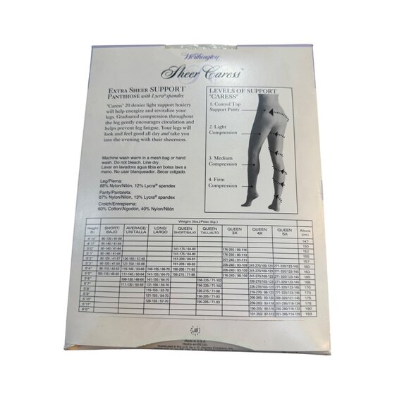 Sheer Caress Extra Support Pantyhose Sandalfoot Sz Average Color Bone Hosiery - Picture 2 of 10